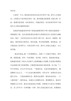 在全县青年干部人才座谈会上的讲话.docx