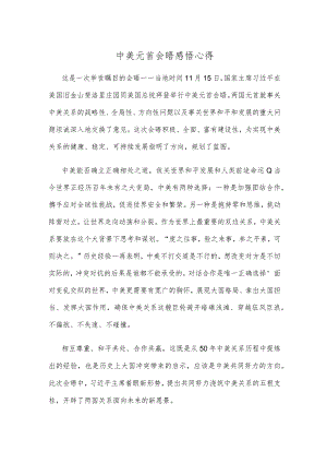 中美元首会晤感悟心得.docx