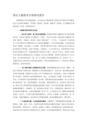 国企主题教育开展情况报告.docx
