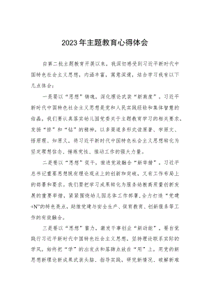 2023年幼儿园教师关于第二批主题教育心得体会(五篇).docx