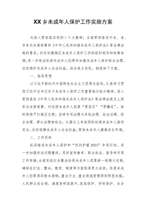 XX乡未成年人保护工作实施方案.docx