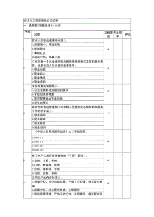 GZ-2022025 化工生产技术赛项正式赛卷完整版包括附件-2022年全国职业院校技能大赛赛项正式赛卷.docx