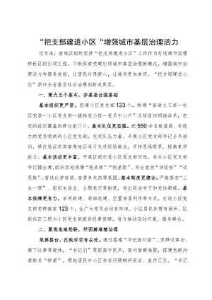区委书记在全市基层社会治理工作会议上的汇报发言.docx
