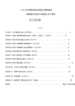 GZ-2022017 模具数字化设计与制造工艺赛项正式赛卷完整版包括附件-2022年全国职业院校技能大赛赛项正式赛卷.docx