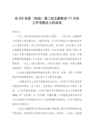 在党委（党组）第二批主题教育11月份工作专题会上的讲话.docx