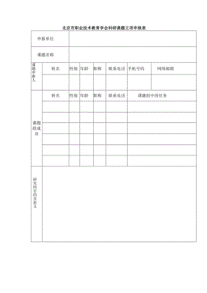 北京市职业技术教育学会科研课题立项申报表.docx