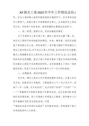 XX镇关工委2023年半年工作情况总结.docx