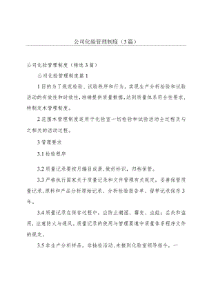 公司化验管理制度（3篇）.docx