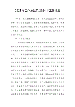 2023年工作总结及2024年工作计划.docx