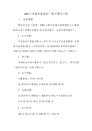 200头母猪养猪场的一揽子建设方案.docx