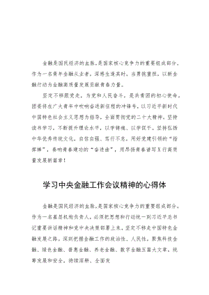 学习2023年中央金融工作会议精神的心得体会分享交流三十篇.docx