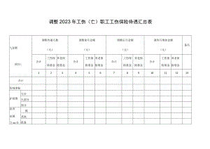 调整2023年工伤亡职工工伤保险待遇汇总表.docx
