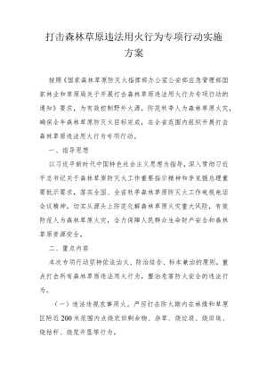 打击森林草原违法用火行为专项行动实施方案.docx