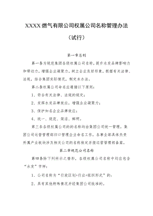 燃气有限公司权属公司名称管理办法（试行）.docx