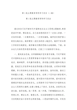 第二批主题教育领导学习发言(二篇).docx