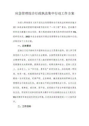 应急管理综合行政执法集中行动工作方案.docx