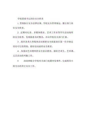 学校团委书记岗位安全职责.docx