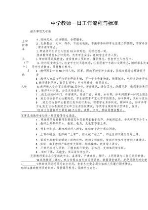 中学教师一日工作流程与标准.docx