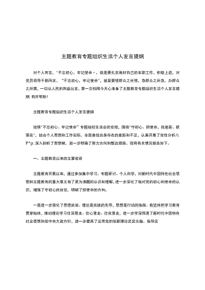 主题教育专题组织生活个人发言提纲.docx
