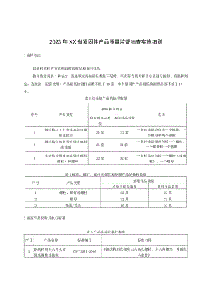 2023年紧固件产品质量监督抽查实施细则.docx