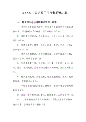 中学班级卫生考核评比办法.docx