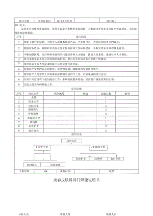 医美美容皮肤科部门职能说明书.docx