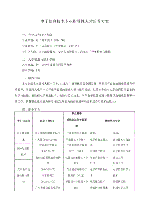 电子信息技术专业指导性人才培养方案.docx