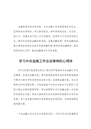 学习2023年中央金融工作会议精神的心得体会分享交流材料36篇.docx