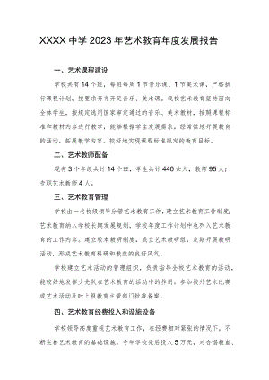中学2023年艺术教育年度发展报告.docx