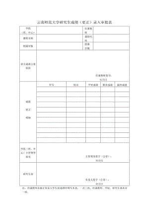 云南师范大学研究生成绩（更正）录入审批表.docx
