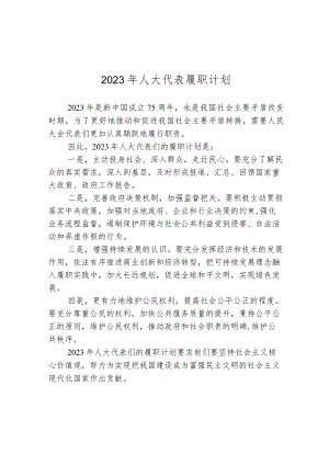 2023年人大代表履职计划.docx