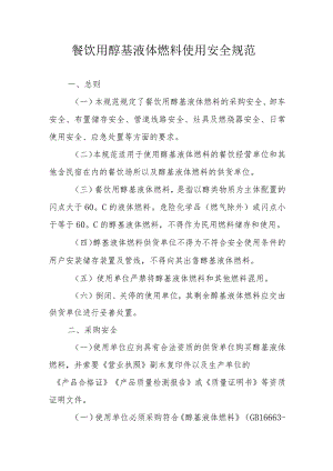 餐饮用醇基液体燃料使用安全规范.docx