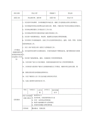 商业广场管理营运主管岗位说明书.docx