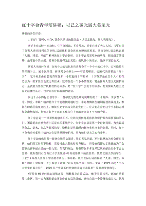 红十字会青年演讲稿：以己之微光 展大美荣光.docx