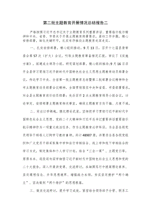 第二批主题教育开展情况总结报告二.docx