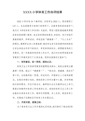小学体育工作自评结果.docx
