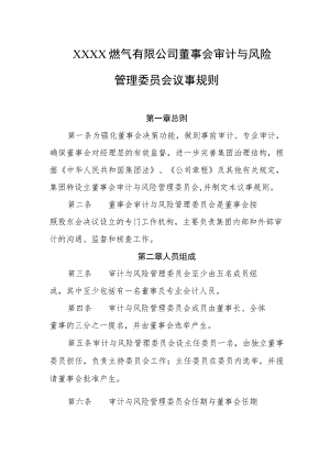 燃气有限公司董事会审计与风险管理委员会议事规则.docx