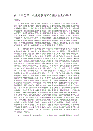 在11月份第二批主题教育工作座谈会上的讲话.docx