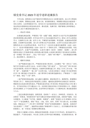 镇党委书记2023年述学述职述廉报告.docx