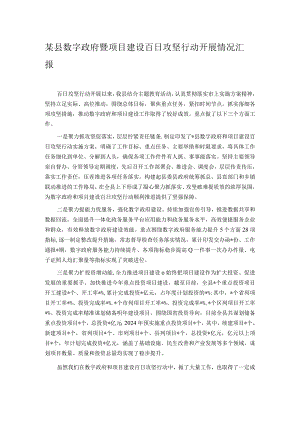 某县数字政府暨项目建设百日攻坚行动开展情况汇报.docx