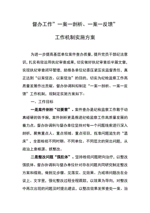 东港公司督办工作“一案一剖析、一案一反馈”工作机制实施方案.docx