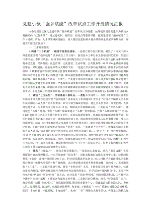党建引领“强乡赋能”改革试点工作开展情况汇报.docx