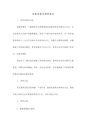 档案局基层调研报告.docx