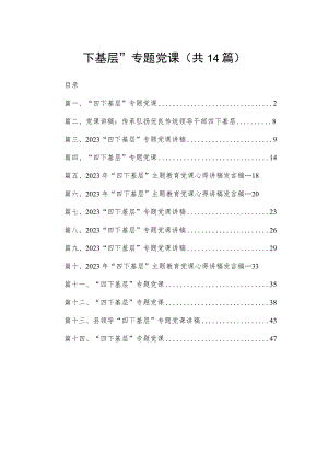 “四下基层”专题党课（共14篇）.docx
