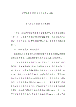县纪委监委2023年工作总结(二篇).docx