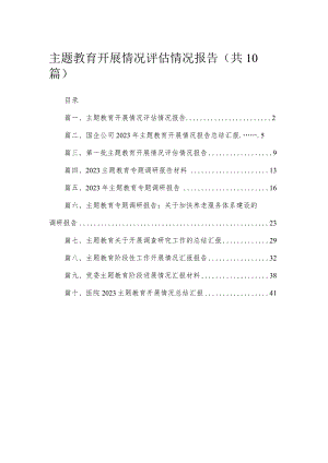 专题开展情况评估情况报告【10篇精选】供参考.docx