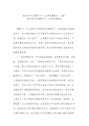县纪委书记2023年个人述责述廉报告.docx