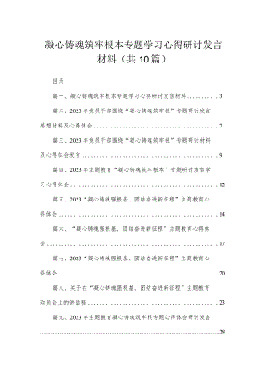 凝心铸魂筑牢根本专题学习心得研讨发言材料（共10篇）.docx