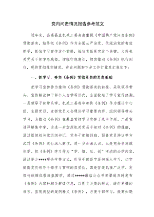 党内问责情况报告参考范文.docx