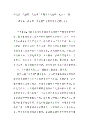 扬优势、找差距、促发展”专题学习交流研讨发言.docx